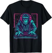 DJ Monkey House Beatmaker EDM Turntable DJ Monkey Techno T- Unisex T-Shirt S