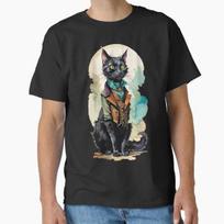 Vintage Steampunk Black Cat Classic Tshirt Made In Usaaus Tshirt S2xl S