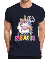 Im Fucking Fabulous Unicorn Rainbow Middle Finger Gift Unisexs Tshirt S