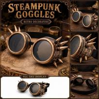 Steampunk Decorative Glasses for Cosplay Costume Accessory One Size auksas