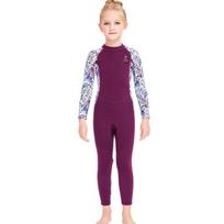 2.5mm Neoprene Kids Girls Wetsuit Swimming Diving Snorkeling Surfing Training Warmth Protection Child Small violetinė