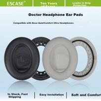 ESCASE Replacement Ear Pads for Bose QC Ultra QuietComfort Noise Cancelling Headphones Over-Ear Cushions with Storage Case Black Pair
