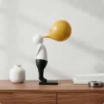 Modern Resin Figure Creative Shape Sculpture Minimalist Balloon Person Figurine Available Now