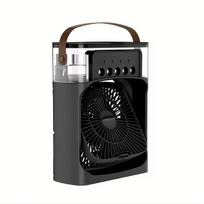 3-in-1 Portable Mini Air Cooler Fan with LED Night Light 5-Hole Humidifier 1-3H Timer for Home