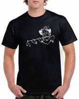 Indian God Krishna Flute Chest Logo T-Shirt Hare Rama Hindu Fashion Tshirt S