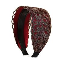 Elastic Wide Edge Hair Hoop Eliminate Hassle Head Wrap Sweet Headdress  Female/Girls vyno raudonos spalvos