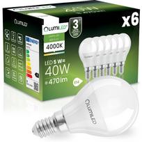 6X Żarówka Led E14 Kulka P45 5W = 40W 470Lm 4000K Neutralna 180° Lumiled