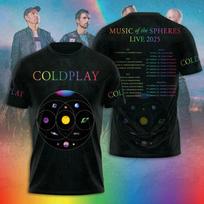 Coldplay Music Of The Spheres Live 2026 Tour 3D T-Shirt L