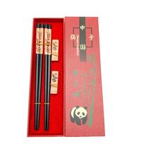 2 Pair Non-slip Panda Chopsticks Gift Set Natural Wooden Sushi Chopsticks Chinese Chopstick  Present Style B