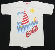 Vintage COCA-COLA Ride The Winds Sailboat Sun Ocean T Shirt 80s 90s White S