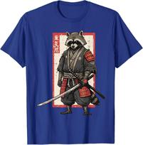Racoon Samurai Katana Japanese Warrior Men Women T-Shirt XL