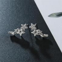 1Pair Hot Selling Simple Stylish Star Women Drop Earrings Shiny Rhinestones Exquisite Versatile Female Earring Fashion Jewelry sidabras