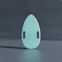 Mini Skateboard Deck PreDrilled Teardrop Carry Cutouts Sports Gear Mint Green