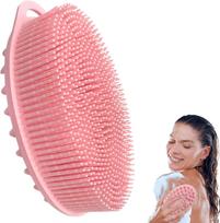 INOVERA (LABEL) Silicone Bathing Scrubber - Exfoliating Cleaning Bath Brush - Soft Body Wash Shower Brushes (Rose Gold)