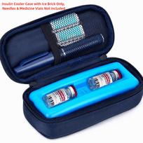Foil Lining Insulin Cooler Bag Insulated Material Cold Storage Protector  For Diabetes tamsiai mėlyna spalva