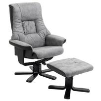 Fabric Recliner Sofa Armchair with footstool Swivel Sofa Grey 78 x 82.5 x 109 cm pilka