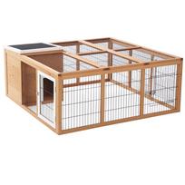 Lauko triušių būda, jūrų kiaulyčių namelis, triušių aptvaras su atidaromu viršumi 1–2 triušiams, 123 x 120 x 52cm, Geltonas 123 x 120 x 52 cm natūrali