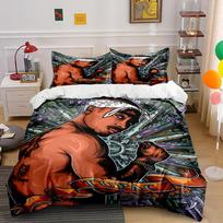 Tupac Graphic Bedding Set Illustration Style Bedding set (1 duvet cover, 2 pillowcases, duvet not included) 135x200cm