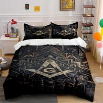 Geometric Pattern Black Golden Bedding Set Bedding set (1 duvet cover, 2 pillowcases, duvet not included) 135x200cm