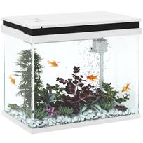 41 Liter Glass Aquarium with Filter System, LED Lights, Water Pump, for Various Fish Species, White 48 x 30 x 41 cm balta