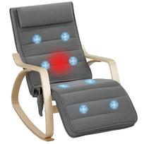 Rocking Chair with Massage Function, Lumbar Heating, 3 Modes, Fabric Cover, Grey 106 x 67 x 92 cm pilka