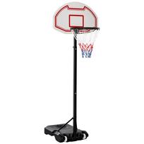 Basketball Hoop Outdoor with Wheels 155-210 cm Height Adjustable, Portable Basketball Stand with Wheels, Portable Basketball Hoop PE+Steel 73 x 49 x 194 cm