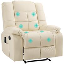 Massage Chair, Relax Chair, 8 Vibration Points, Reclining Function, Faux Leather, Cream White, 94x99x99cm 94 x 99 x 99 cm