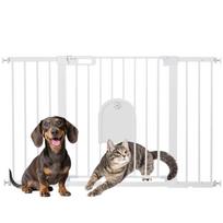 Door Safety Gate Stair Safety Gate Dog Barrier Gate Protective Gate for Pets Dog Gate Pressure-Fit Steel White 75-131 x 76 cm 131 x 2 x 76 cm balta