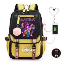 Anime Cartoon Printing Contrast Color Neutral Usb Fashion Backpack Large Capacity Student School Bag no specifications