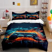 Gaming Controller Print Bedding Set Bedding set (1 duvet cover, 2 pillowcases, duvet not included) 135x200cm
