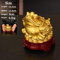 Fengshui Zhaocai Pure Copper Golden Toad Ornaments Attract Wealth Treasure Trove Golden Toad Living Room Store Opening Gift