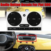 Car Radio Stereo Worn Peeling Button Repair Decal Sticker For Fiat 500 2011-2016