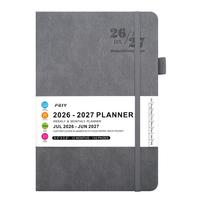 2026-2027 A5 English Weekly Planner: Customizable Simple Notebook with Logo Print 2026 July - 2027 June pilka