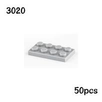 50pcs Bulk Building Blocks Thin Figure Bricks 2x4 Dots Educational Creative Dimension Compatible Featuring 3020 Toys ideal for Children