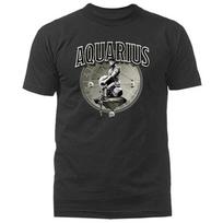 Aquarius Zodiac Sign Horoscope Astrological Graphic T-shirt 4XL