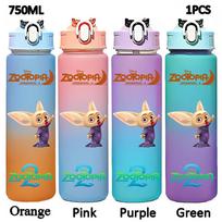 750ML Zootopia 2 Gradiento Spalvos Vandens Puodelis Buteliukas Nick Wilde Judith Laverne Hopps Butelis Zootropolis Plastikinis Gėrimo Puodelis Green