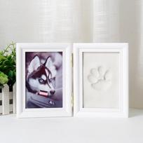 Pet Paw Print Photo Frame with Clay, Dog Cat Footprint Making Kit Photo Memorial Display Stand, Photo Display for Pets balta