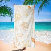 Tropical Shell Starfish Extra Large Microfiber Beach Towel, Lightweight Sandproof Quick-Dry for Travel Pool W30*H60(CM)