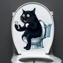 Funny Cat Looks at the Phone Wall Stickers Decoration for Living Room, Bedroom, and Home Decor Animal Wall Decals Self-Adhesive 30cm-Longest side