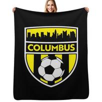 Columbus Soccer Team Crew SC Futbol Fan Throw Blanket No Pilling Soft Warm Blanket for Bed Size: 75*100cm, Weight: 230 GSM