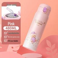 TAFUCO Teddy Collection 316SS Cat Pop-Up Insulated Bottle 480ml