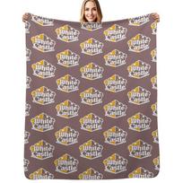 White Castle Burger Throw Blanket Easy Care Comfortable Blanket for Couch Size: 75*100cm, Weight: 230 GSM