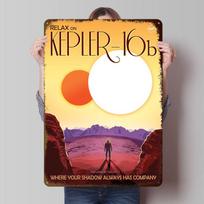 Relax on Kepler 16b Tinplate Posters Customizable Wall Art Retro Vintage Metal Signs for Home Room Office Decoration Gaming Cozy 20X30CM