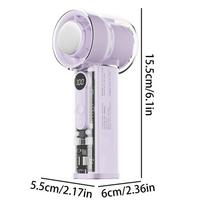 Portable Handheld Fan Transparent 100 Speeds USB Rechargeable 3000mAh Mini Portable Personal Fan for Home Office Travel Picnic violetinė