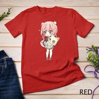 Womens Anime and Cats Lover for Teen Manga kawaii Graphic Otaku Unisex T-shirt 11 XL