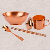 Copper Bowl Spoon Cup Easy Clean Dining Utensils for Wedding