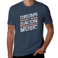 Bacon Of Music Musician Drummer Drums Tshirt Gym Wear Breathable Short Sleeve Tee S