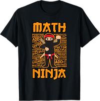 Funny Math Ninja Gift Idea For Maths Teacher Student T-Shirt Unisex T-Shirt XL
