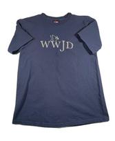 Wwjd T  L Fits M Mens Blue Vtg What Would Jesus Do Spell Out 90s Religious Unisex T-Shirt L