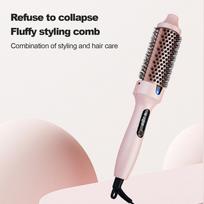Volumizing Brush Hair Straightener & Curler 2-in-1, Inward Curl Bangs Styling Iron, Hair Curler with Negative Ion